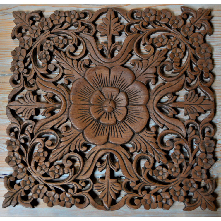 Home and Garden Direct 17.5" x 17.5" Solid Wood Wall Paneling in Brown